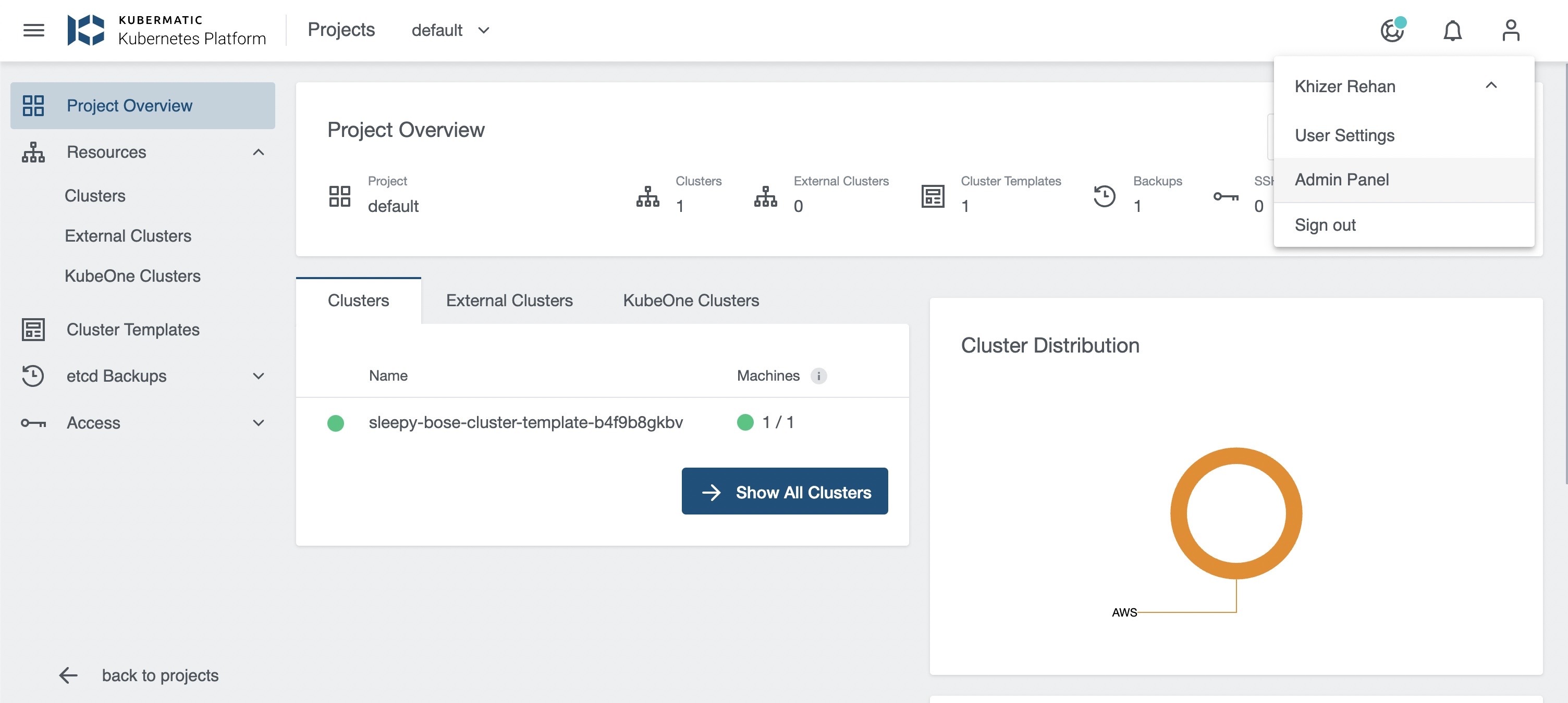 Select Admin Panel